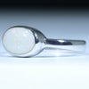 Coober Pedy Solid White Opal Silver Ring - Size 9 Code CC663