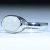 Coober Pedy Solid White Opal Silver Ring - Size 9 Code CC663