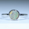 Natural Australian Boulder Opal Silver Ring