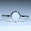 Coober Pedy Solid White Opal Silver Ring - Size 7.5 Code CC624