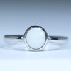 Coober Pedy Solid White Opal Silver Ring - Size 7.5 Code CC624