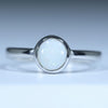 Coober Pedy Solid White Opal Silver Ring - Size 7.5 Code CC624