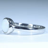 Coober Pedy Solid White Opal Silver Ring - Size 7.5 Code CC624
