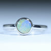 Australian Solid Boulder Opal Silver Ring - Size 5.25 CC628
