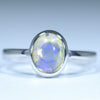 Coober Pedy Crystal Opal Silver Ring - Size 8.25 Code CC622