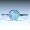 Australian Solid Boulder Opal Silver Ring - Size 8.25 CC631