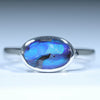 Natural Australian Boulder Opal Silver Ring