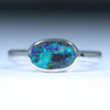 Australian Solid Boulder Opal Silver Ring - Size 8.25 CC623