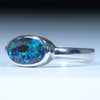 Australian Solid Boulder Opal Silver Ring - Size 8.25 CC623
