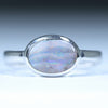 Natural Australian Boulder Opal Silver Ring