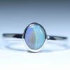 Natural Australian Boulder Opal Silver Ring