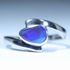 Natural Australian Boulder Opal Siver Ring