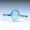 Australian Solid Boulder Opal Silver Ring - Size 7.5 CC650