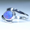Australian Solid Boulder Opal Silver Ring - Size 8.5 CC655