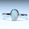 Australian Solid Boulder Opal Silver Ring - Size 5.25 CC607