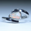 Natural White Opal Silver Ring