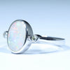 Sterling Silver - Solid Coober Pedy Dark Opal - Natural Diamonds