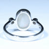 Coober Pedy Solid Opal and Diamond Silver Ring - Size 8 Code CC564