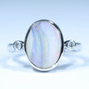 Natural Australian Boulder Opal Silver and Diamond Ring
