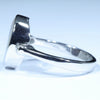 Australian Solid Boulder Opal and Diamond Silver Ring - Size 8.25 Code CC648
