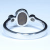 Australian Solid Boulder Opal and Diamond Silver Ring - Size 6.75 Code CC565