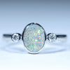 Natural Australian Boulder and Diamond Silver Ring