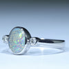Sterling Silver - Solid Queensland Boulder Opal - Natural Diamonds
