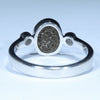 Australian Solid Boulder Opal and Diamond Silver Ring - Size 7 Code CC653