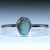 Australian Solid Boulder Opal Silver Ring - Size 4.5 CC641