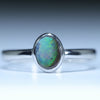 Australian Solid Boulder Opal Silver Ring - Size 4.5 CC641
