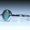 Australian Solid Boulder Opal Silver Ring - Size 4.5 CC641