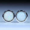 Opal Birthstone for October - White Opal Silver Studs - Australian Opal Shop
