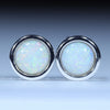 Natural Australian Solid White Opal Silver Studs