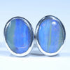 Natural Australian Boulder Opal Silver Studs
