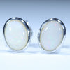 Natural Australian White Opal Silver Studs