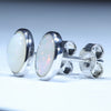 Coober Pedy Solid Opal Silver Stud Earring (8mm x 6mm) Code -V117