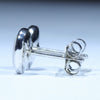 Coober Pedy Solid Opal Silver Stud Earring (8mm x 6mm) Code -V117
