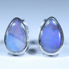 Natural Australian Opal Boulder Opal Silver Studs