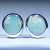 Coober Pedy Solid Opal Silver Stud Earring (8mm x 7.5mm) Code -V129