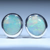 Coober Pedy Solid Opal Silver Stud Earring (8mm x 7.5mm) Code -V129