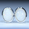 Natural Australian Solid Coober Pedy White Opal Silver Studs