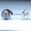 Australian Boulder Opal Matrix Silver Stud Earrings (6mm) Code V116