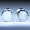 Natural Australian White Opal Silver Studs