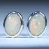 Natural Australian Coober Pedy Opal Silver Studs