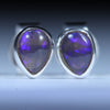 Australian Black Opal Silver Earrings (5mm x 4mm) Code - V132