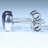 Australian Black Opal Silver Earrings (5mm x 4mm) Code - V132