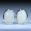White Opal Silver Studs - Australian Opal Shop - Opal Birthstone for October