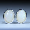 Natural Australian White Opal Silver Studs