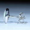 Coober Pedy Solid Opal Silver Stud Earring (8mm x 6mm) Code -V121