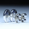 Coober Pedy Solid Opal Silver Stud Earring (8mm x 6mm) Code -V121